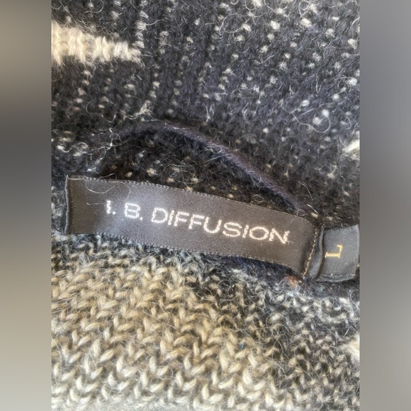 80s vintage i.b. diffusion heavy knit wool blend double breast sweater coat sz L - Picture 11 of 11